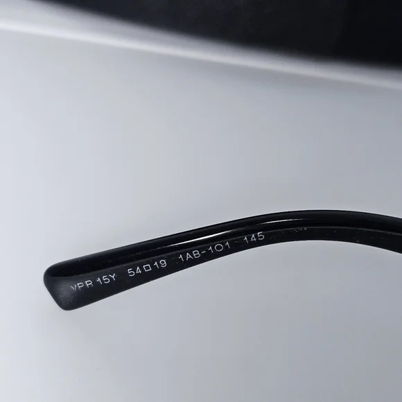 Prada Black Eyeglasses RX VPR 15Y 1AB 101 - Picture 4 of 11